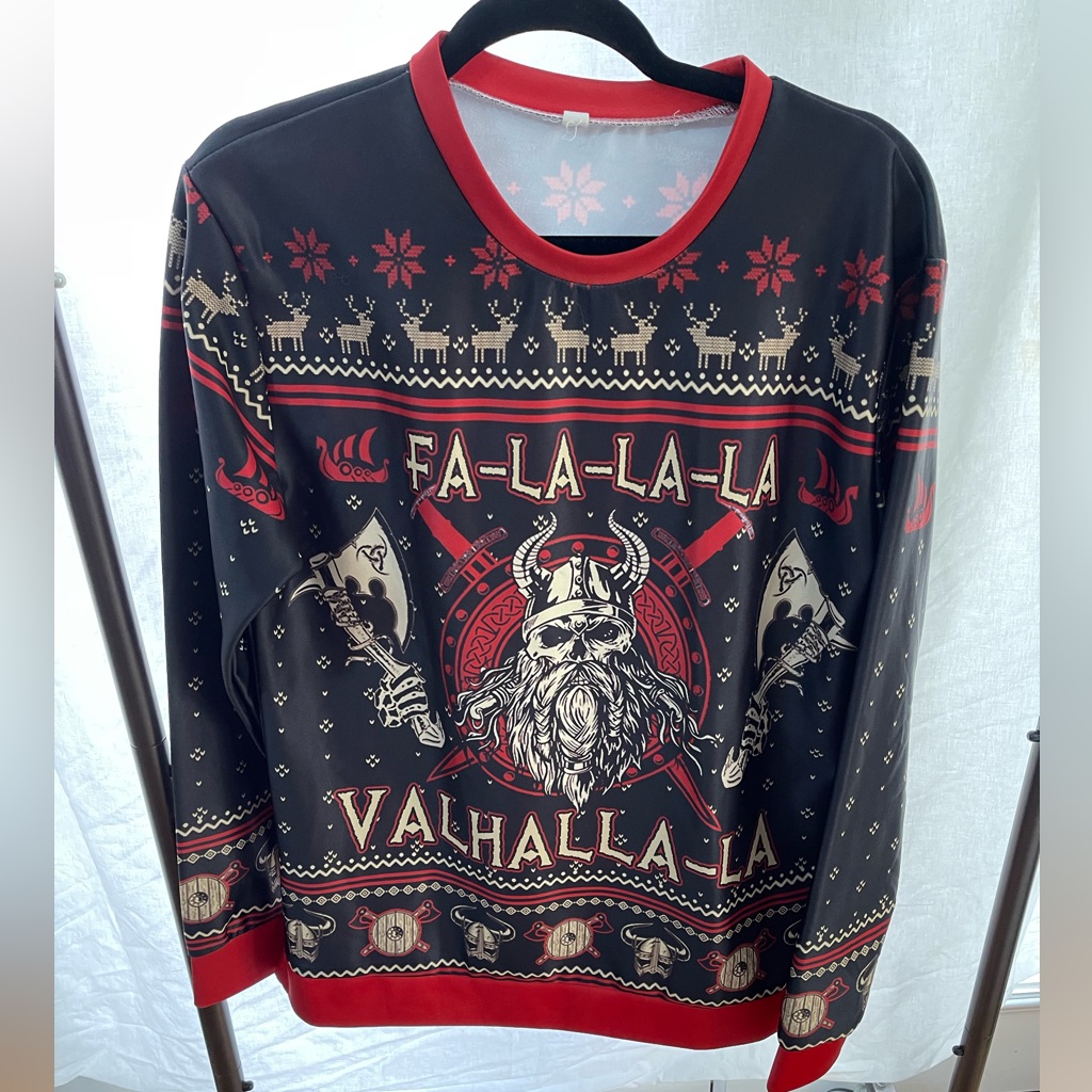 Valhalla Black And Red Mens Sweater